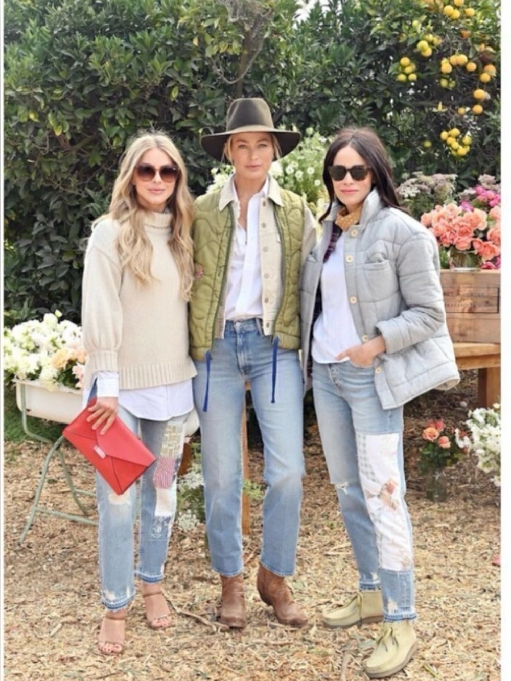 Mother Denim x Carolyn Murphy Patchwork Tomcat Ankle Undone Hem in New Hobbies